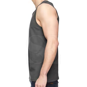 Custom Made Plus Size Men's Workout Tank Top Breathable Gym Vest Low Price Screen Printed Knitted Sleeveless Shirt - Product Image 4