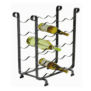 Casier à vin de table en métal noir Premier peut contenir 20 bouteilles Design de luxe parfait pour les accessoires de décoration de comptoir de bars à la maison - Product Image 1