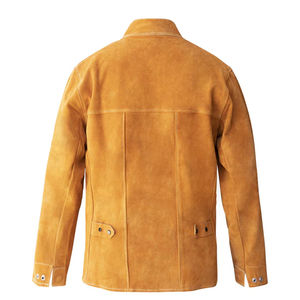 Chaqueta de Seguridad para Soldadura de Cuero Sintético de Color Sólido Personalizada, Resistente al Agua, al Fuego y al Calor, Nivel D de Protección - Product Image 2