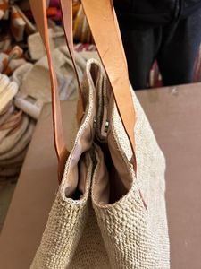 Sac à main tendance en crochet de raphia pour femme, fermeture ouverte, deux poignées, doublure en coton, sac de plage surdimensionné à la mode - Product Image 3
