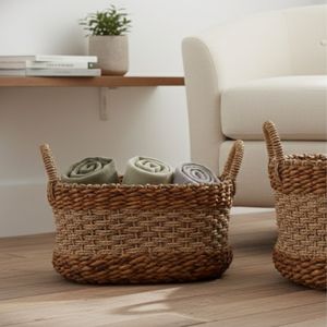 Cesta TALESA, Artesanía de Corteza de Árbol de Plátano y Pasto Marino - Product Image 4