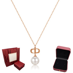 Venta al por mayor de moda PT950 Moissanite collar de agua dulce de mar 6-7MM perla clásica platino chapado en oro joyería de boda fina - Product Image 1