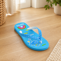 Sandales d'été antidérapantes à lanières tressées pour filles, vente en gros, directement de l'usine, avec logo personnalisé, en PVC, tongs de plage, pas cher