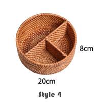 Panier à fruits en bambou et rotin tricoté à la main, classique, avec de nombreux compartiments, panier rond artisanal, rangement pour bonbons, Afrique VGREENART