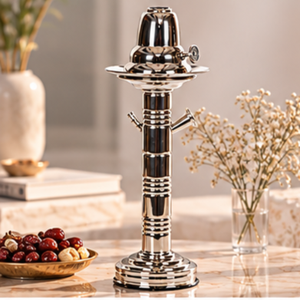 Chicha de table Farida Luxury Missile en laiton, ensemble complet avec cache-vent - Product Image 2