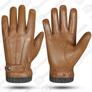 Gants en cuir pour homme, best-seller, à écran tactile intégral, protection des mains en hiver, doux, respirant, en peau d'agneau, mode, extérieur, uni - Product Image 1