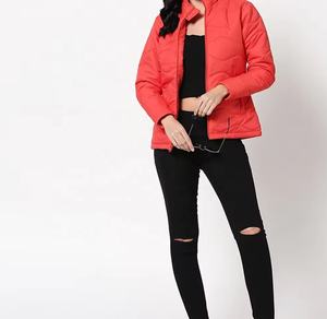 Usine de services matériels Veste à glissière de luxe pour femmes personnalisée grande taille Impression Veste d'hiver rembourrée pour femmes détachable à la mode - Product Image 5