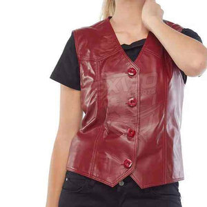 <b>Women</b> Leather Vest Sleeveless Motorcycle Biker <b>Waistcoat</b> Genuine Leather Made <b>Women</b> Fashion Top - Product Image 4
