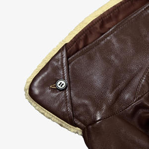 Veste en cuir vintage pour homme, doublée en fourrure, col en fourrure, coupe-vent, décontractée, chaude, en cuir PU - Product Image 6