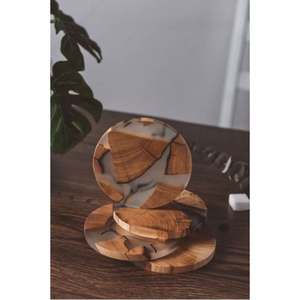 Nouvel ensemble de sous-verre en bois et résine avec qualité et matériau extra premium à très bon prix - Product Image 1