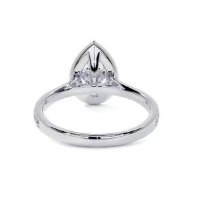 10k or jaune, or Rose et or blanc poire coupe laboratoire cultivé diamant bague de mariage poire coupe diamant bague de fiançailles cadeau pour elle - Product Image 3