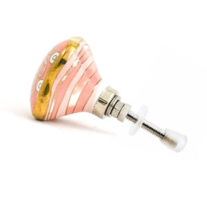 Boutons en céramique rose marocain Offre Spéciale or travail fleur hexagone tiroir armoire poignée tire pour chambre à manger-industriel - Product Image 2