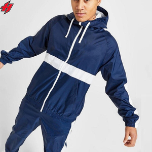Conjunto de chaqueta cortavientos de poliéster ligero de dos piezas y pantalones de chándal de nailon, chándal cortavientos de diseño para hombre, traje para correr - Product Image 4