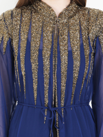 Nouvelle Abaya Femme Élégante et Scintillante Grande Taille, Lavée, Manches Chauve-Souris, Style Indien Islamique, pour Fêtes d'Hiver, Aïd et Ramadan, Vente en Gros