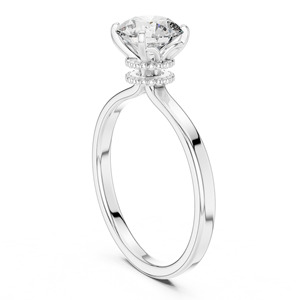 Diamant rare 1 carat Lab Grown Round Cut Diamond Bague de fiançailles en or jaune/blanc/rose 14K Style tendance - Product Image 4