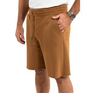 Shorts de survêtement décontractés pour hommes 100% coton, confortables, de haute qualité, respirants, séchage rapide, taille mi-haute, fermeture à cordon, tricot uni - Product Image 2