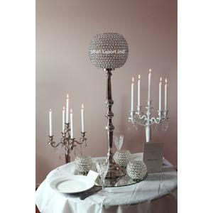 Centres de table bougeoir en cristal argenté à l'aspect royal pour les centres de table de décoration de fêtes de mariage - Product Image 3