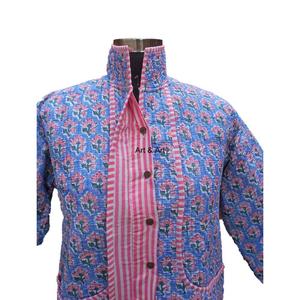 เสื้อแจ็คเก็ตผ้าฝ้ายทอลายดอกไม้สำหรับผู้หญิง น้ำหนักเบา นุ่ม สบาย ระบายอากาศได้ดี แห้งเร็ว สวมใส่สบายๆ ในฤดูหนาว ความยาวแบบสั้น - Product Image 4