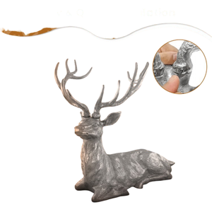 Argent brillant fini avec Sculpture élégante Design moderne fait à la main en métal Art Animal Statue parfaite pour la décoration de la maison et du bureau - Product Image 2