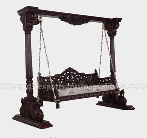 Columpio de León de Madera Estilo Maharajá DSTExports, Madera de Teca Vintage Desmontable, Decoración Tradicional para el Hogar, Jhula Australia - Product Image 4
