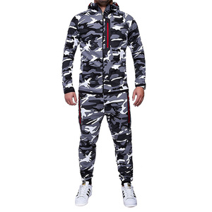 Conjuntos de chándal de neopreno para hombre, chándal de neopreno con capucha y cremallera holgada de algodón en blanco al por mayor, disponible en todos los colores y tallas - Product Image 5