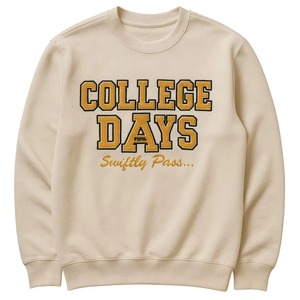 College Days Swiftly Pass <b>Neutral</b> Crewneck Sweatshirt Premium Chenille Embroidery Alpha Inspired Vintage Collegiate Apparel - Product Image 4