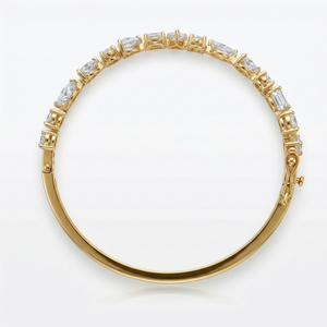 Pulsera de Plata de Ley con Moissanita Incolora de 3.30ct, Corte Excelente/Brillante, Engaste de Garras, Bañada en Rodio, Diseño de Una Hilera y Múltiples Formas - Product Image 4
