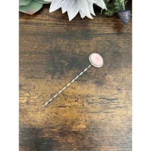 Épingle à cheveux artisanale Sam Nez en coquillage rose et argent sterling - Product Image 2
