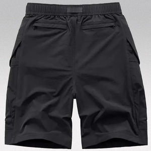 Short en coton uni décontracté pour homme, en maille légère, respirante et anti-rides, à séchage rapide, pour la course à pied et le service OEM, imprimé délavé - Product Image 2