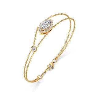 Bracelet double chaîne Halo coupe marquise - Product Image 2