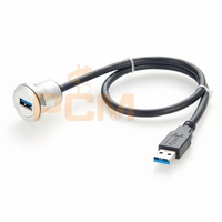 Hochgeschwindigkeits-USB 3.0 A USB3.0 Stecker auf Buchse Einbau-Verlängerungskabel mit Aluminiumlegierungsgehäuse für Auto-Armaturenbrett 0,3m