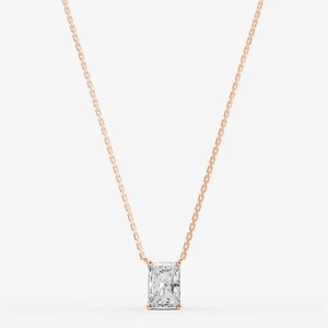 Colgante Solitario Radiante Clásico Facetado de 0.78 Quilates EF-VVS2, Corte Excelente en Oro Sólido de 14K, para Ocasiones Especiales y Fiestas - Product Image 3