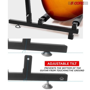 5 Core Multi Guitar Rack Stand Floor 5 Slot Adjustable Flying V Guitars Holder Black Collapsible Soft Padding 26 Inch - Product Image 5