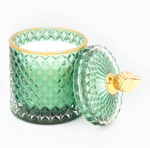 Récipient à bougie en verre rempli de cire texturée et diamantée personnalisé pots à bougie parfumés créatifs modernes avec couvercles - Product Image 3