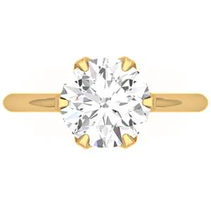 แหวนทอง14K ประดับเพชรเม็ดเดี่ยวรูปทรงกลมกะรัต2.0สำหรับปลูกในห้องแล็บ - Product Image 2