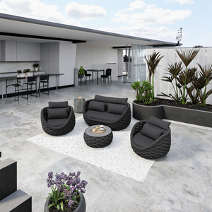 Conjunto de Mesa y Sofá para Exteriores, Muebles Metálicos Resistentes para Villa, Balcón, Jardín, Patio, Dormitorio/Comedor, Elegantes - Product Image 1