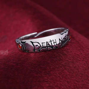 Vintage Gold-Plated Death Note <b>Anime</b> Ring Trendy Religious Inlay <b>Jewelry</b> for Children Eternity Style Claw Setting Gift - Product Image 2