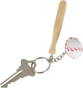 Porte-clés de batte de softball écologique imperméable au design dernier cri, thème sportif, souvenir d'équipe, mini porte-clés en bois, cadeau miniature - Product Image 6