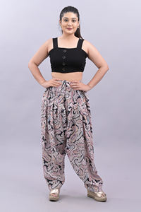 Pantalones estampados de algodón de verano personalizados para mujer, pantalones Palazzo de pierna ancha holgados de cintura para mujer, pantalones de pijama holgados de algodón - Product Image 2