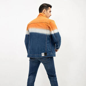 แจ็กเก็ตผ้ายีนส์มัดย้อมสำหรับผู้ชายเสื้อแจ็กเก็ตยีนส์แนวสตรีทเข้ารูปแฟชั่นสำหรับผู้ชายแจ็คเก็ตยีนส์กลางแจ้ง - Product Image 2
