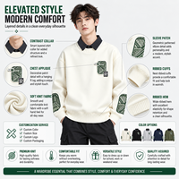 Pull en maille deux pièces pour homme FNJIA en polyester et élasthanne, doublé polaire et rembourré, décontracté, hiver, fabricant