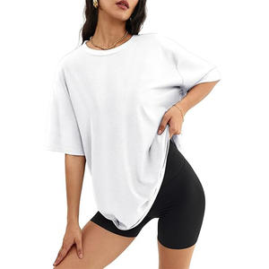 Vente en gros 100% coton vêtements pour femmes graphique dames t-shirt logo t-shirts couleur neutre dames t-shirts surdimensionnés t-shirt femmes - Product Image 1