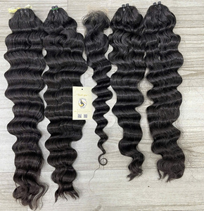 Meilleure vente, faisceaux de cheveux vietnamiens Remy droits à double trame avec fermeture à lacet ou frontal super double extrémités dessinées - Product Image 1