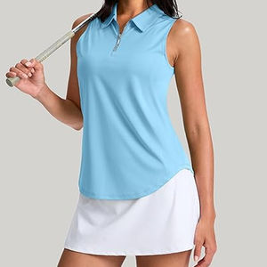 Custom Logo Breathable Full Allover Print Slim Sports Zip Neck Golf Polo <b>Sleeveless</b> Ladies Golf Clothes <b>Woman's</b> Golf Sports Set - Product Image 6