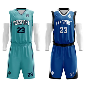 Ensemble de maillots de basket-ball pour femmes et hommes Costume uniforme d'entraînement à impression personnalisée pour les jeunes Vêtements de sport d'été avec chemise et short - Product Image 6