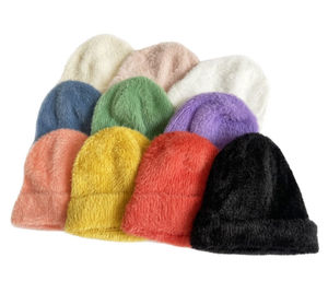 Bonnet d'hiver en mohair avec logo personnalisé Bonnets de marque privée de qualité en différentes couleurs Matériau de qualité fabriqué - Product Image 3