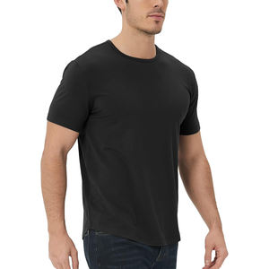 Camisetas personalizadas de algodón liso para hombre, ropa de calle de gran tamaño, cuello redondo, hombros caídos, camiseta de peso pesado para hombre - Product Image 1