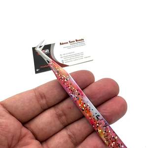 90 Degree Slim Boot <b>Tweezers</b> With Glitter Stainless Steel Customised Logo Printing Eyelash Extension <b>Tweezer</b> - Product Image 4