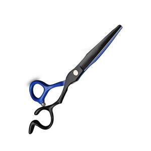 Tijeras de corte de pelo de peluquero de salón profesional de alta calidad, cuchillas de acero inoxidable, suministros de salón de belleza negro y azul de 6,0" - Product Image 2