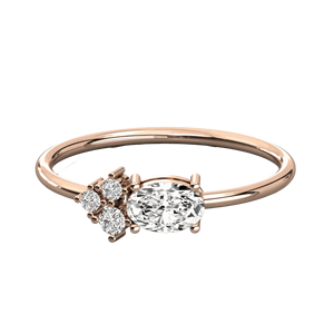 Anillo de Boda de Diseño con Diamantes Ovalados y Redondos - Product Image 6